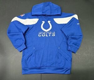 Reebok On Field Colts Hoodie Blue White NFL Sweatshirt Youth Medium